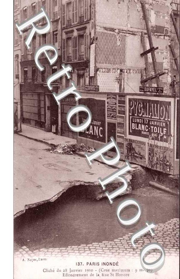Inondations 1910, Effondrement de la Rue Saint Honore