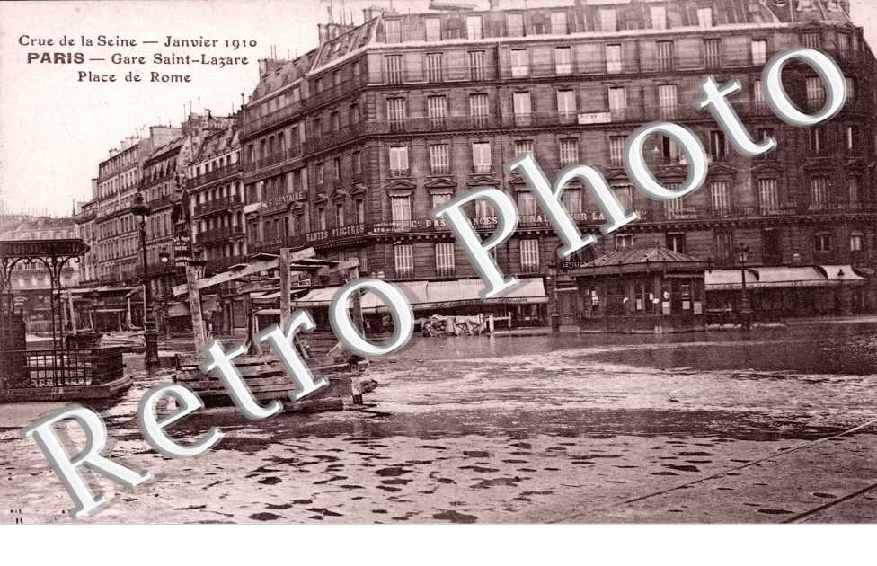Gare Saint Lazare Place de Rome Janvier 1910