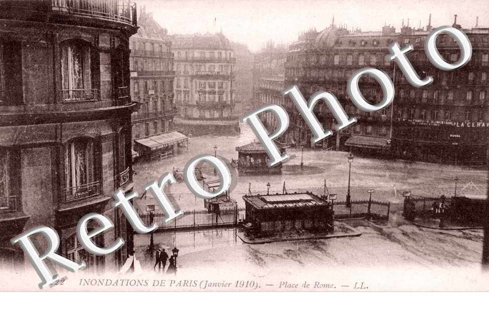 Gare Saint Lazare Place de Rome Janvier 1910