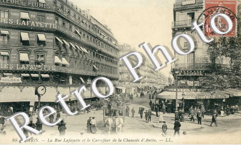 Rue Lafayette et Carrefour de la Chaussee d'Antin