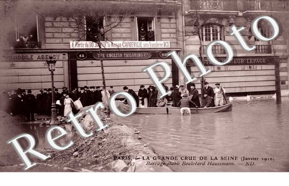 Inondations 1910, Barrage Boulevard Haussmann