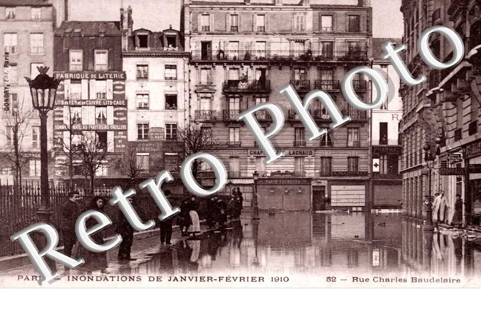 Inondations 1910, Rue Charles Baudelaire
