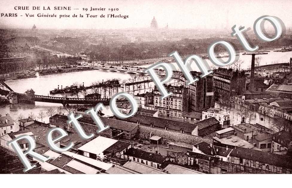 Crue de la Seine, Vue Generale prise de la Tour de l'Horloge