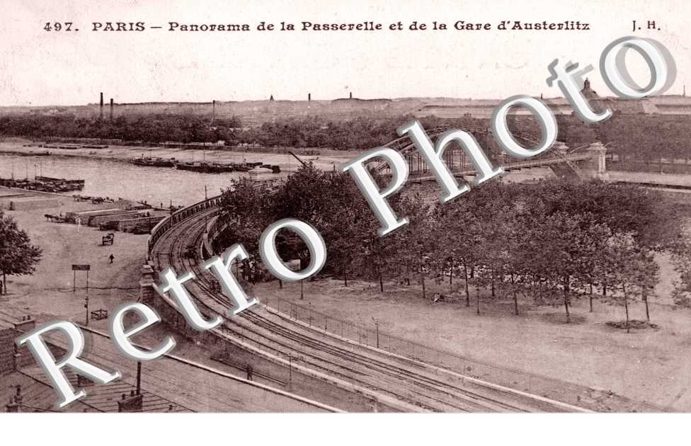 panorama de la passerelle et de la gare d'Austerlitz