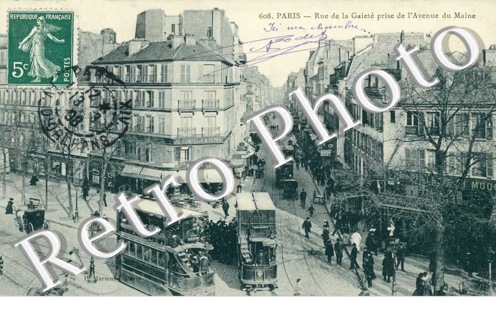 Rue de la Gaite prise de l'Avenue du Maine