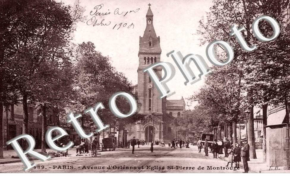 Avenue d'Orleans et Eglise Saint Pierre de Montrouge