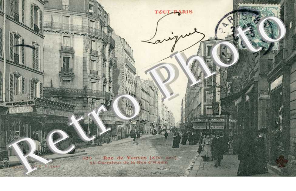 Rue de Vanves au carrefour de la rue d'Alésia