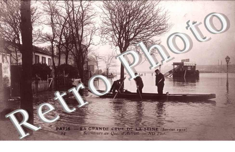 Crue de la Seine 1910, Sauveteurs au Quai d'Auteuil