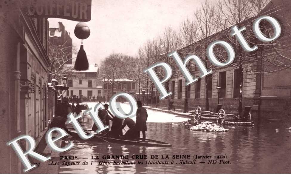 Crue de la Seine, les Sapeurs du 1er Genie - AUTEUIL