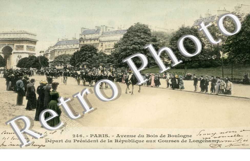 Avenue du Bois de Boulogne, Depart du President de la Republique aux Courses de Longchamps