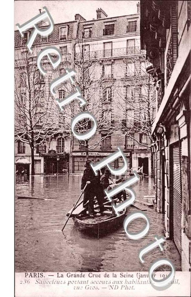 Crue de la Seine, Sauveteurs des habitants d'Auteuil  - Rue Gris