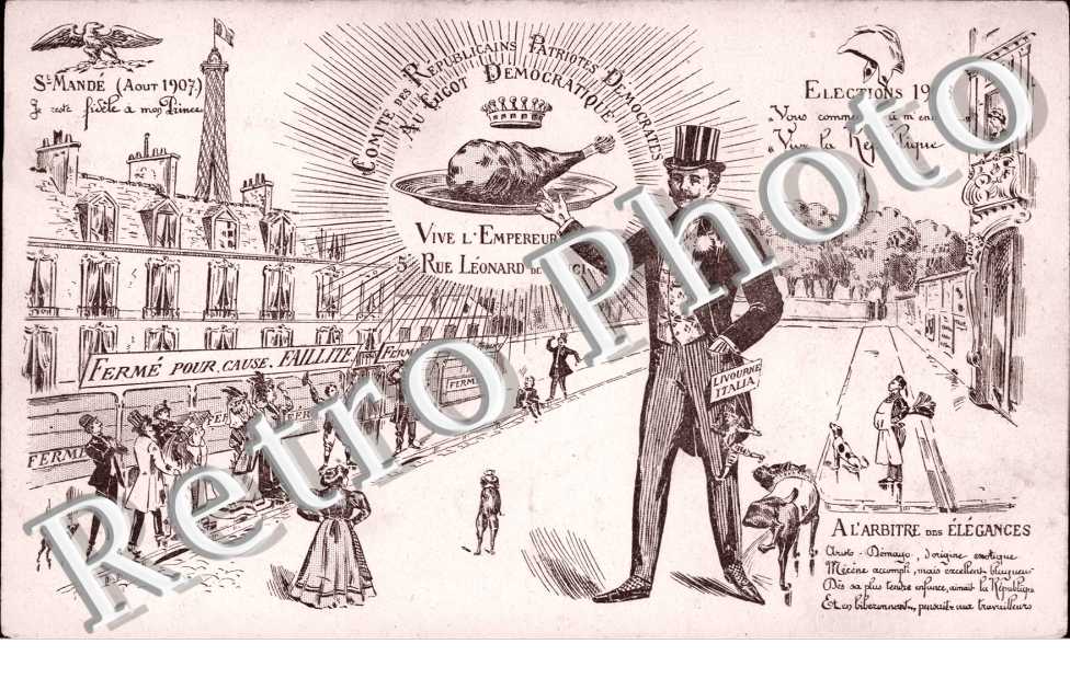 (Carte de Campagne electorale Comite des Republicains Patriotes Democrates, Elections 1908)