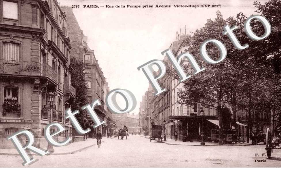 Rue de la Pompe prise avenue Victor-Hugo