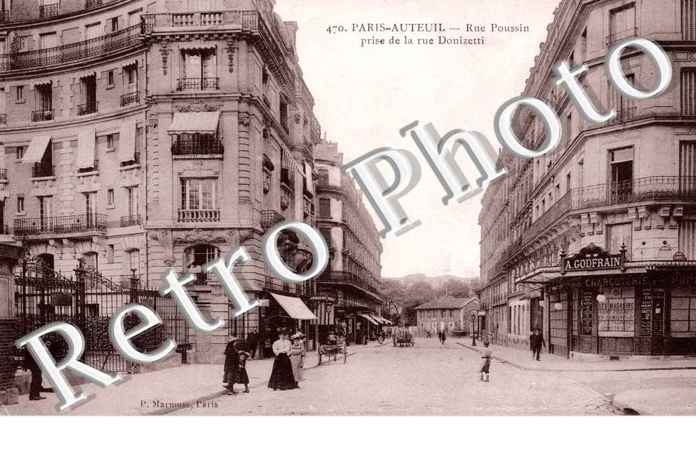 Rue Poussin prise de la rue Donizetti