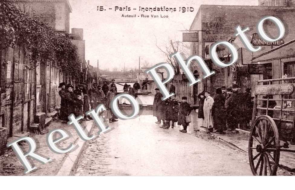 Inondations 1910, Auteuil - Rue Van Loo