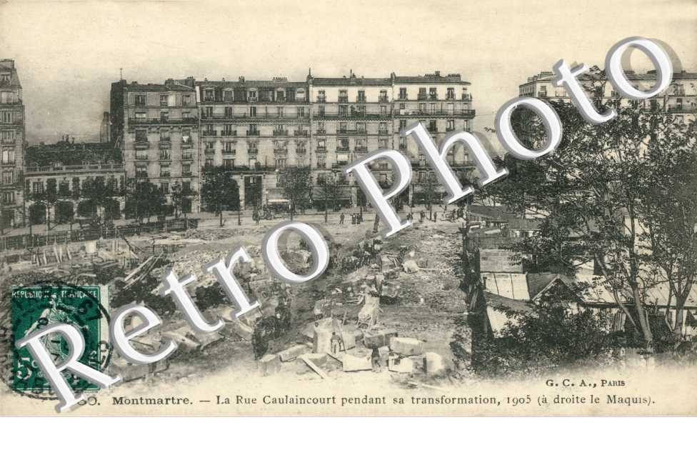 Rue Caulaincourt pendant sa transformation en 1905