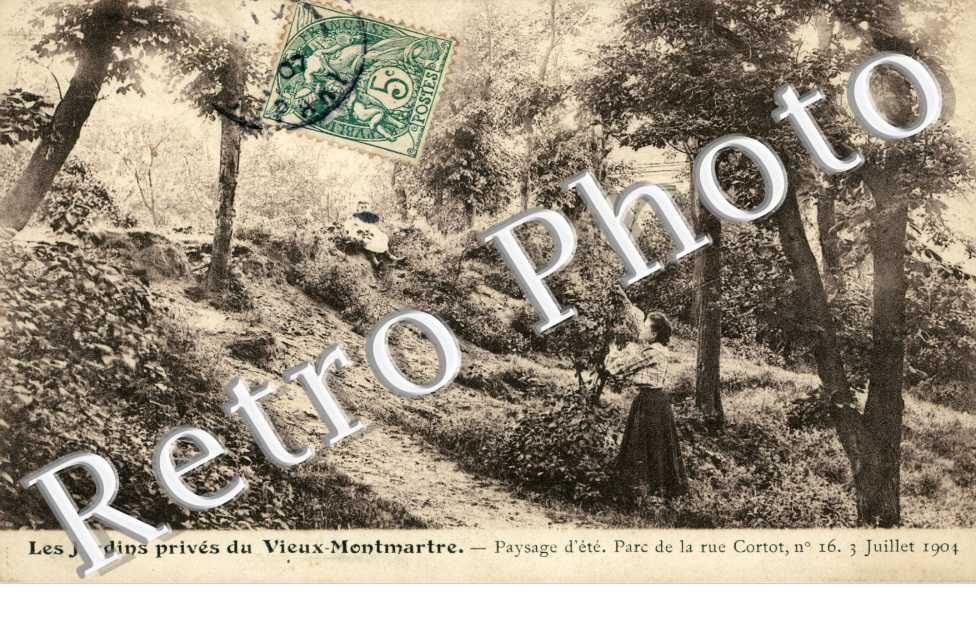 Montmartre rue Cortot Jardins prives Parc de la rue Cortot 3 juillet 1904