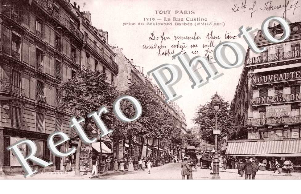 la rue Custine prise du boulevard Barbès