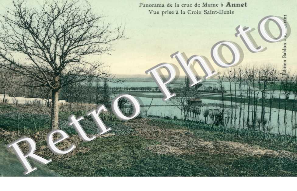 Panorama de la Crue de Marne a Annet, Vue prise a la Croix Saint-Denis