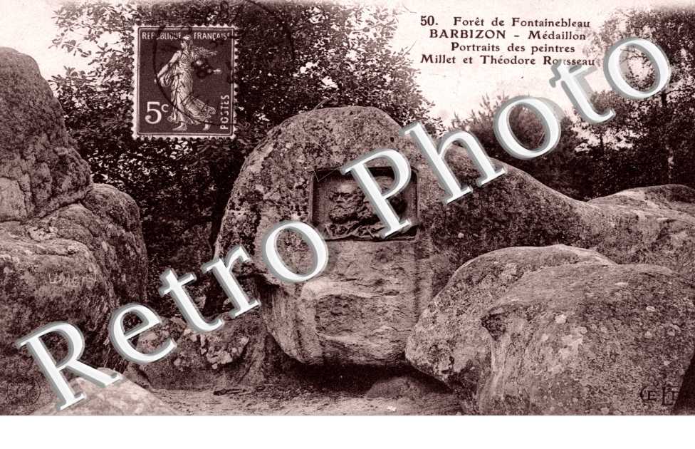 Medaillon - Portraits des Peintres Millet et Théodore Rousseau