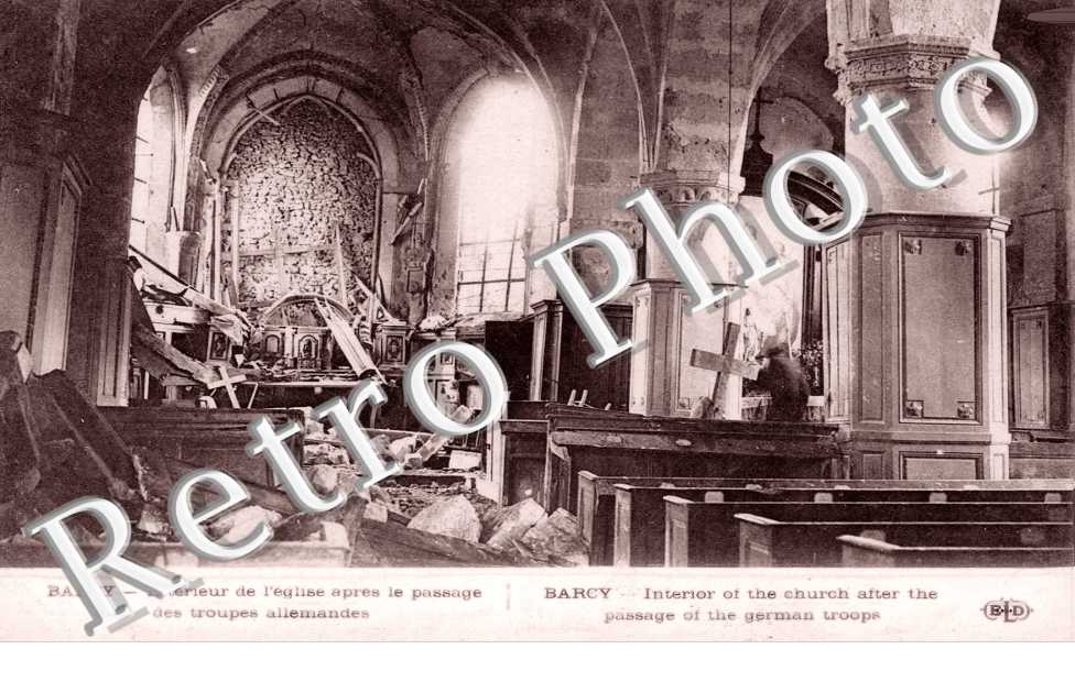 interieur de l'eglise apres le passage des allemands