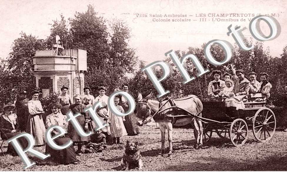 villa Saint Ambroise, les Champtretots, colonie scolaire, l'omnibus de ville