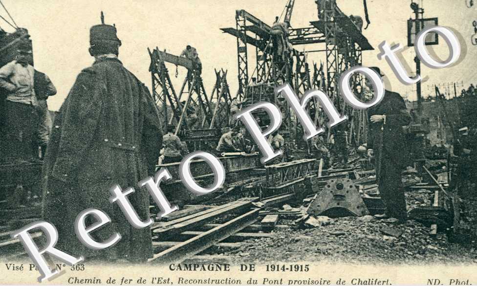 chemin de fer de l'Est, reconstruction du pont provisoire de Chalifert