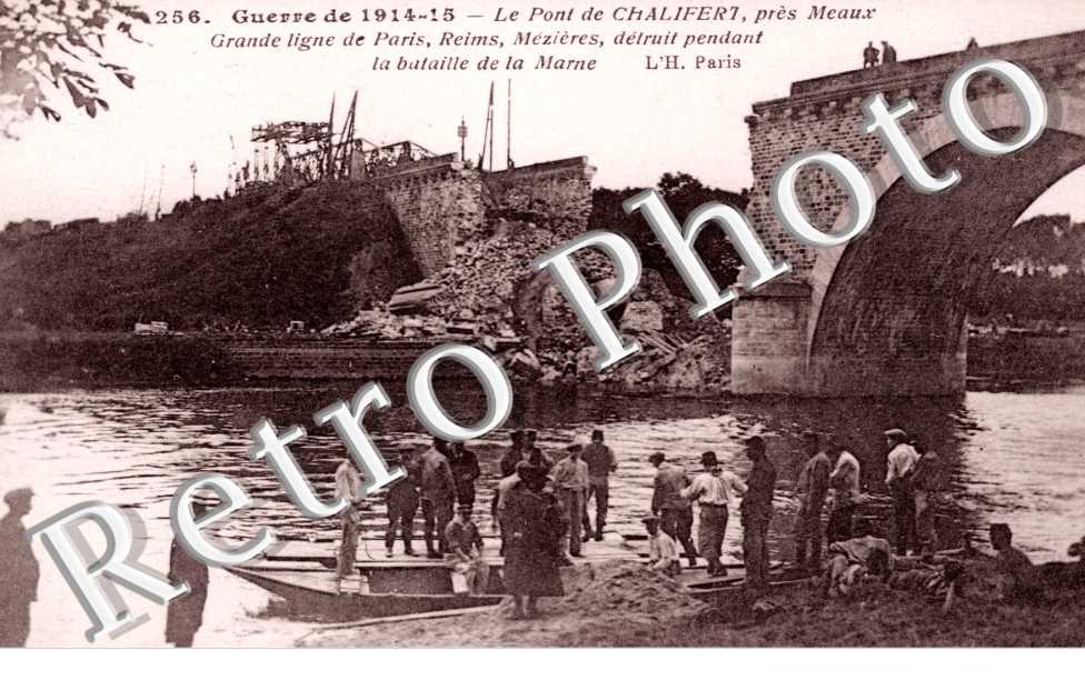 le pont de Chalifert detruit pendant la bataille de la Marne