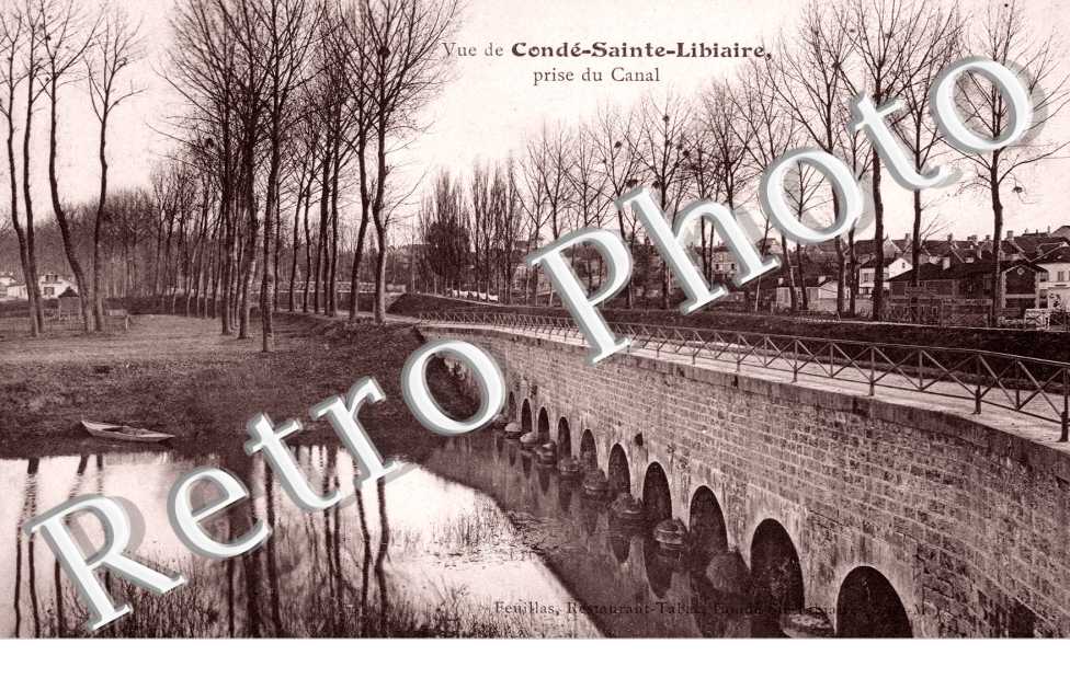 Vue de Condé-Sainte-Libiaire prise du Canal