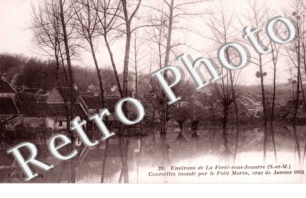 Courcelles inonde par le Petit Morin, janvier 1910