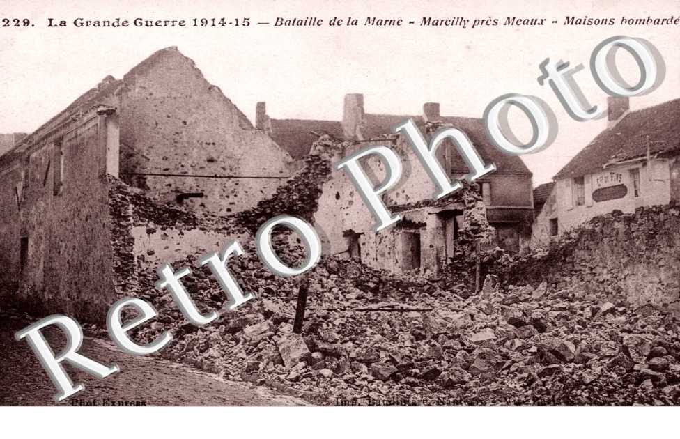 Bataille de la Marne - maisons bombardees