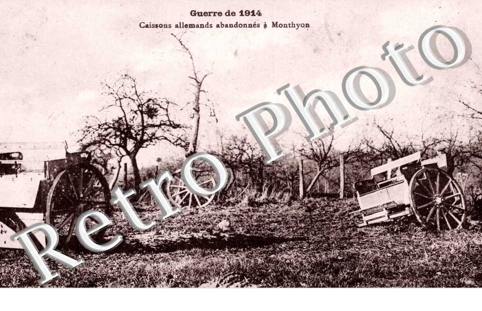 Guerre de 1914, Caissons allemands abandonnes a Monthyon