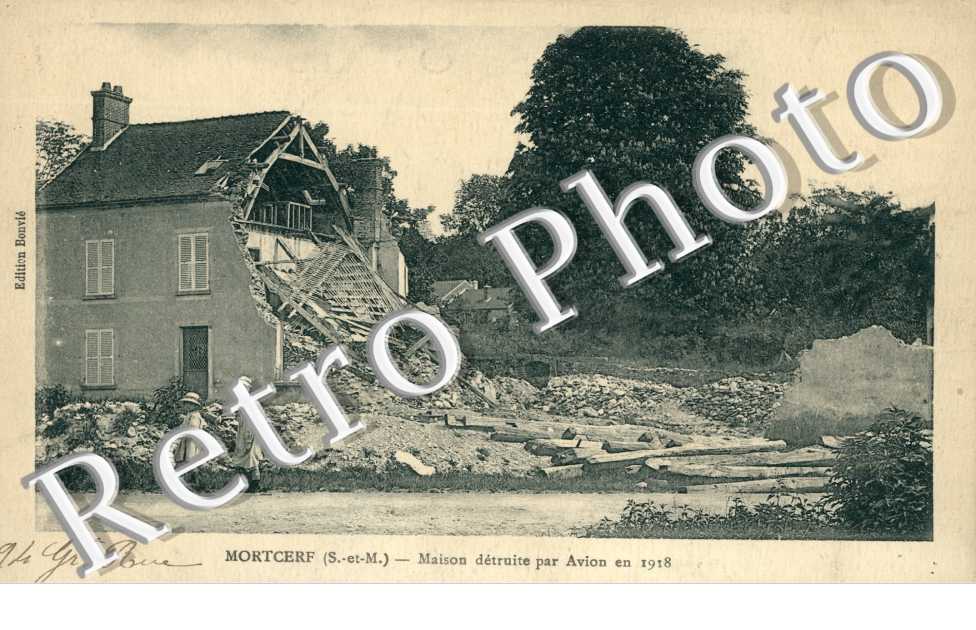 Maison detruite par avion en 1918