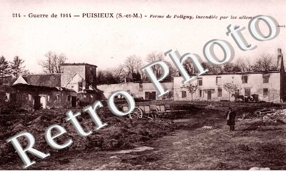 ferme de Poligny, incendiee par les allemands