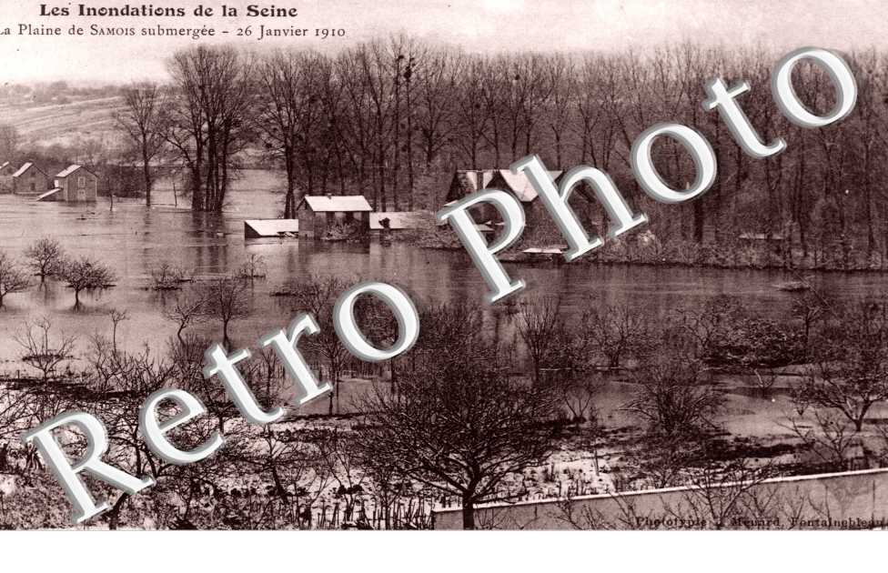 les Inondations de la Seine, la Plaine de Samois submergee