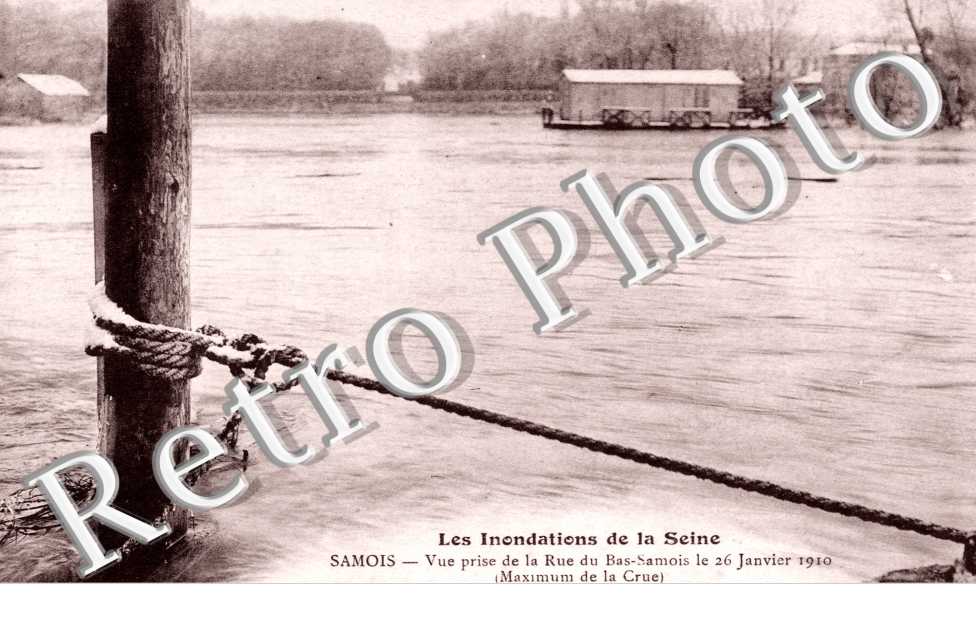 Vue prise de la Rue du Vas-Samois, les Inondations de la Seine