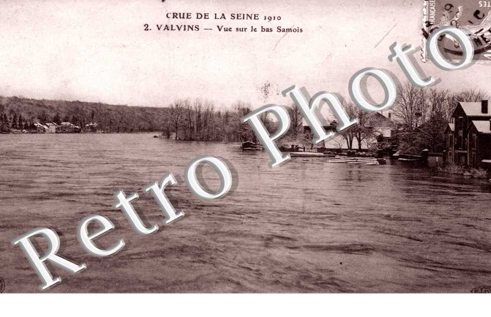 Crue de la Seine 1910, Vue sur le Bas Samois