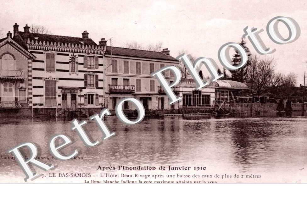 le Bas-Samois, Apres l'Inondation de Janvier 1910, l'Hotel Beau-Rivage apres une baisse des eaux
