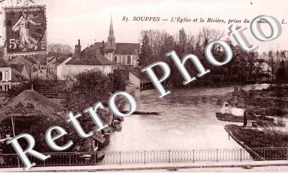 l'Eglise et la Riviere prises du Moulin