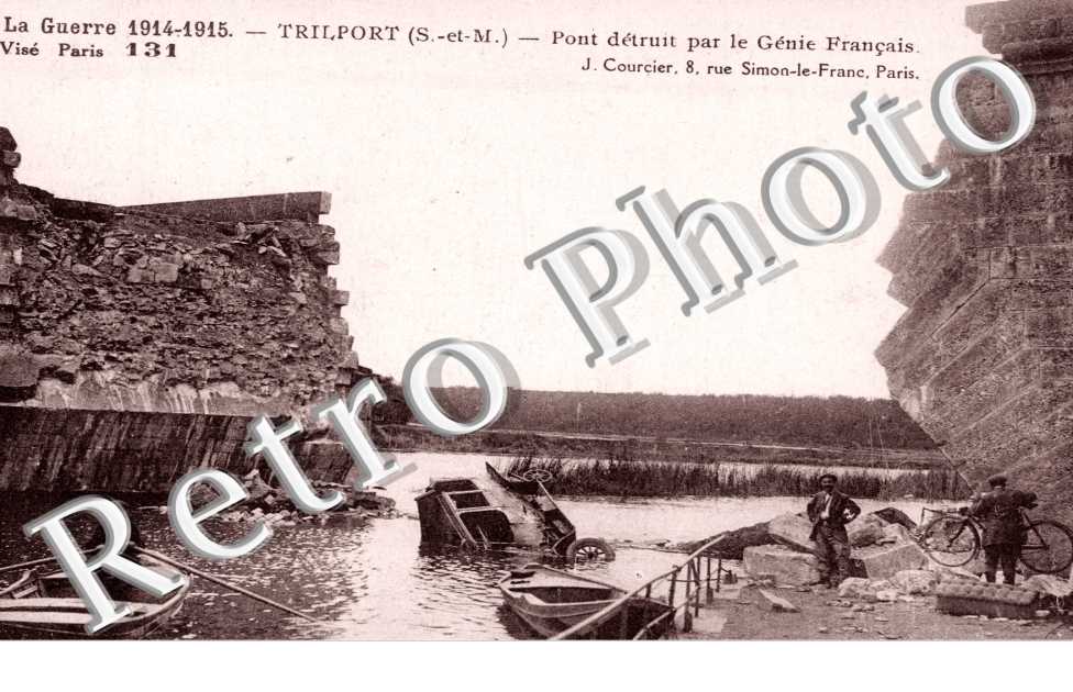 Guerre 1914 - 1918  Pont detruit par le genie francais (armee - militaire)