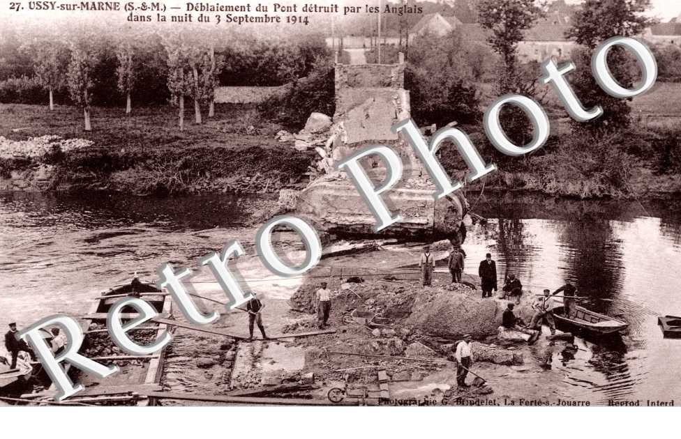 Deblaiement du Pont detruit par les anglais