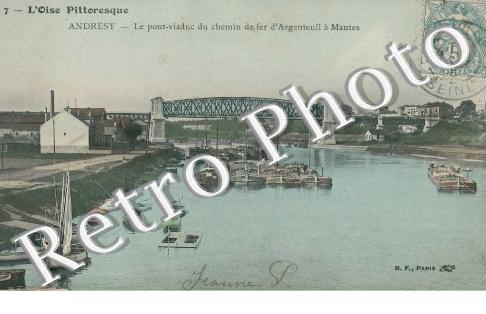 le pont-viaduc du chemin de fer d'Argenteuil a Mantes