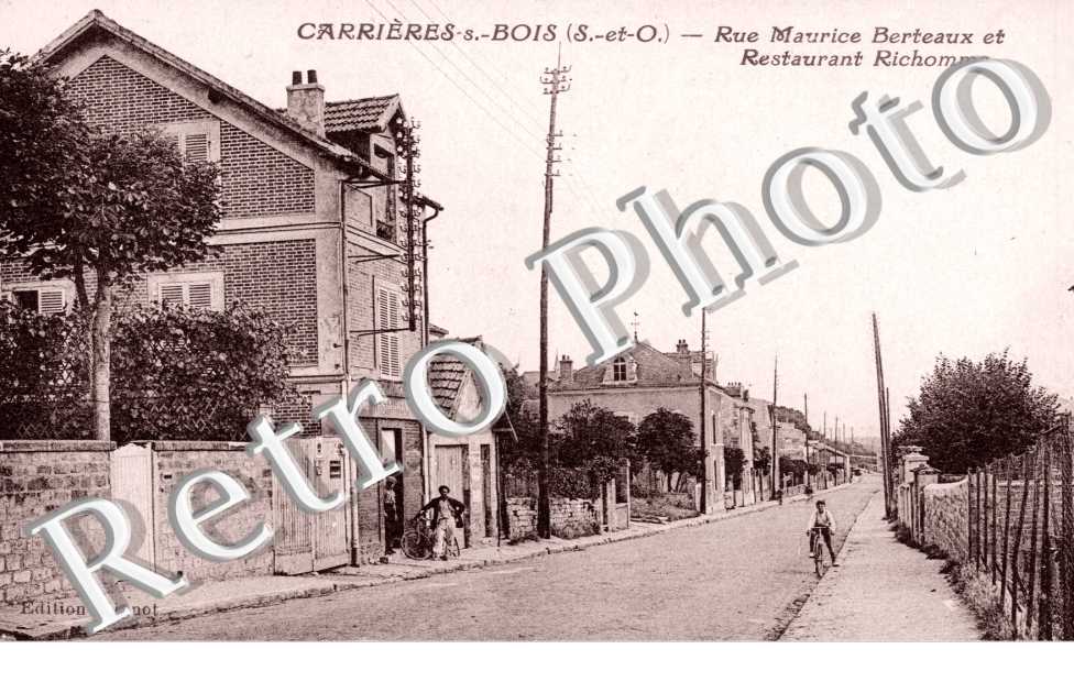Carrieres sous bois -  Rue Maurice Berteaux et restaurant richomme