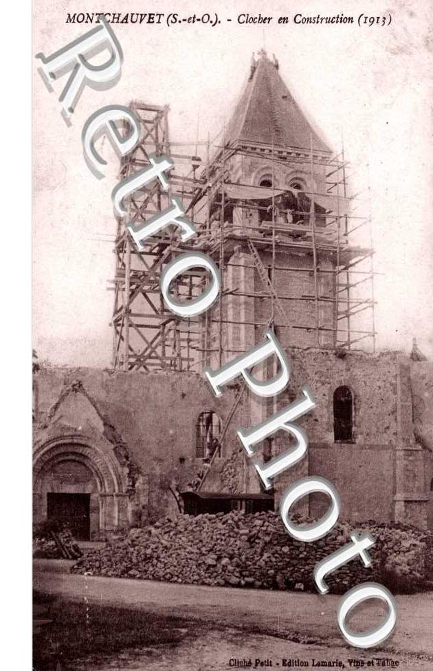 clocher en construction 1913