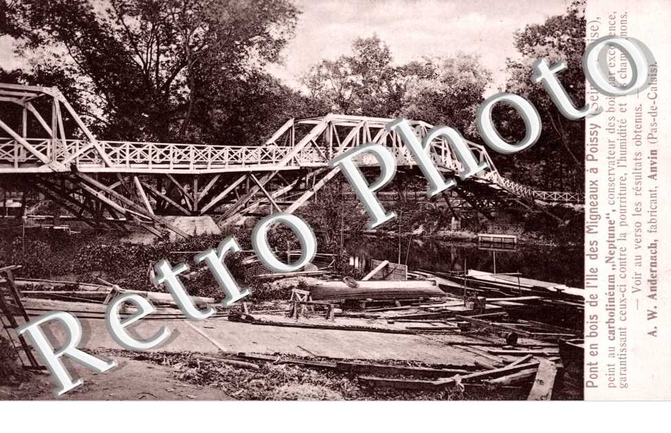 Pont en bois de l'Ile Migneaux a Poissy
