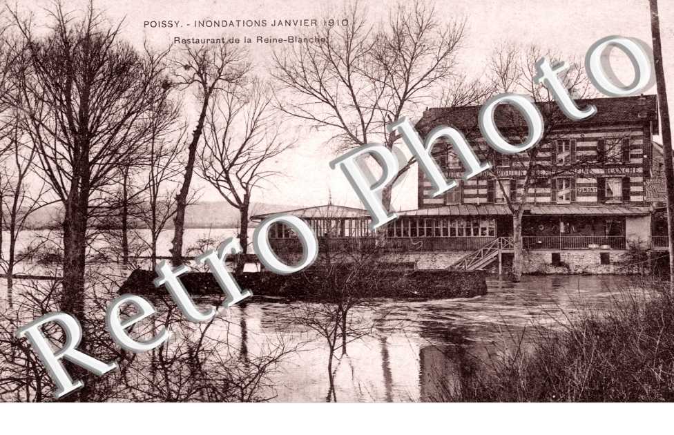 Inondation janvier 1910 - restaurant de la reine - Blanche