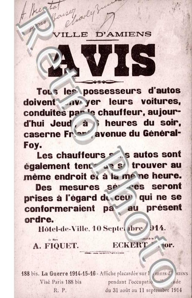 Affiche placardee pendant l'occupation allemande