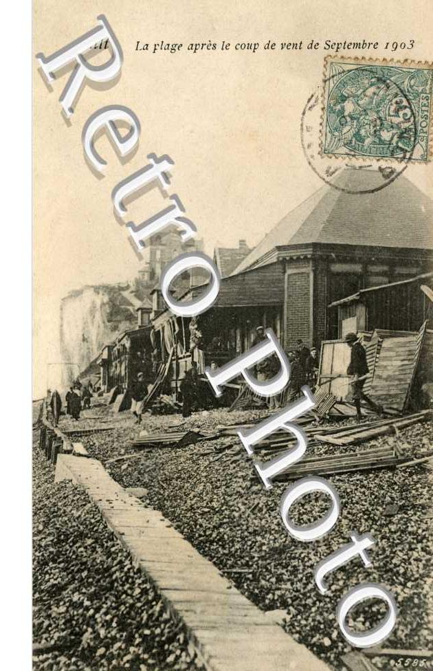la plage apres le coup de vent de 1903