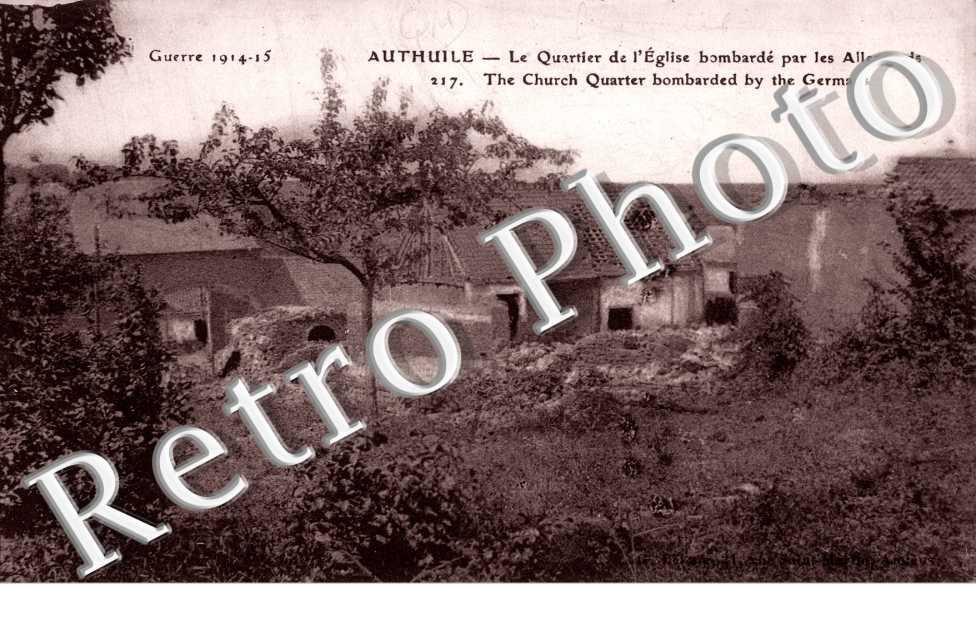 Quartier de l'Eglise bombarde par les Allemands