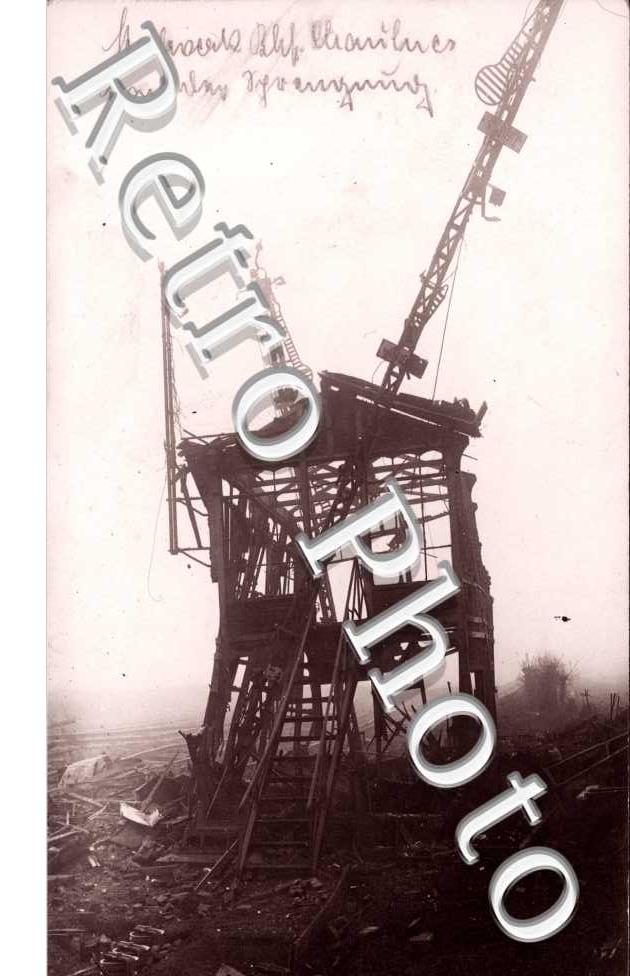 la gare en ruines - carte militaire allemand 